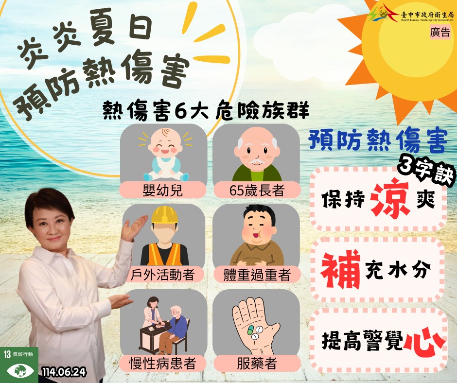 炎炎夏日，預防熱傷害宣導